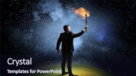  Presentation with solution - PPT layouts having leadership torch - he is searching for solution background and a  colored foreground