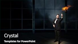  Presentation with solution - Colorful PPT theme enhanced with leadership torch - he is searching for solution backdrop and a  colored foreground