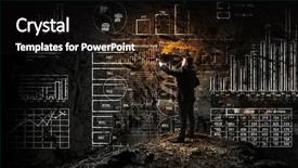  Presentation with solution - PPT theme consisting of leadership torch - he is searching for solution background and a  colored foreground