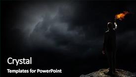  Presentation with solution - Cool new PPT layouts with leadership torch - he is searching for solution backdrop and a  colored foreground