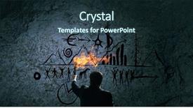  Presentation with solution - Cool new theme with leadership torch - he is searching for solution backdrop and a  colored foreground