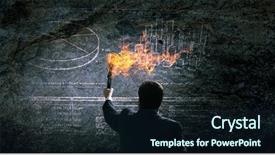  Presentation with solution - Audience pleasing presentation theme consisting of leadership torch - he is searching for solution backdrop and a  colored foreground