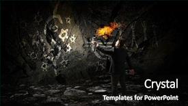  Presentation with solution - Audience pleasing slides consisting of leadership torch - he is searching for solution backdrop and a  colored foreground