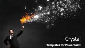  Presentation with solution - Cool new slide set with leadership torch - he is searching for solution backdrop and a  colored foreground