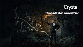  Presentation with solution - Slide set featuring leadership torch - he is searching for solution background and a  colored foreground