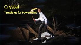  Presentation with brave - Colorful presentation theme enhanced with leadership torch - image of brave man holding backdrop and a wine colored foreground