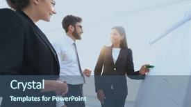  Presentation with marker - PPT layouts enhanced with leadership training - business woman pointing background and a  colored foreground