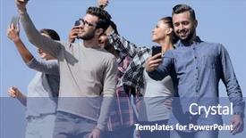  Presentation with good - Audience pleasing slide set consisting of leadership video - closeup good friends doing backdrop and a ocean colored foreground