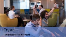  Presentation with hard work - Colorful presentation theme enhanced with leadership video - work hard play hard workers backdrop and a teal colored foreground