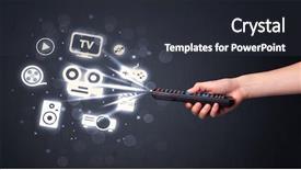  Presentation with hand holding colorful brain sketch - Theme featuring leadership video background - hand holding a remote control background and a  colored foreground