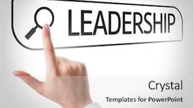  Presentation with autobiography biography written in search - Colorful presentation design enhanced with leadership written in search bar backdrop and a light gray colored foreground