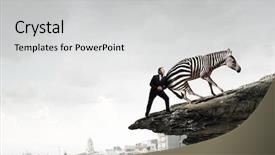  Presentation with media - Amazing presentation design having leading edge - businessman fighting opponent mixed media backdrop and a light gray colored foreground