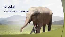  Presentation with media - Slide deck featuring leading edge - businessman fighting opponent mixed media background and a  colored foreground