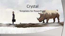  Presentation with media - PPT theme consisting of leading edge - businessman fighting opponent mixed media background and a light gray colored foreground