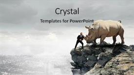  Presentation with media - PPT theme consisting of leading edge - businessman fighting opponent mixed media background and a light gray colored foreground