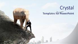  Presentation with media - Audience pleasing PPT layouts consisting of leading edge - businessman fighting opponent mixed media backdrop and a  colored foreground