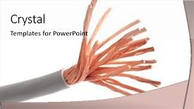  Presentation with power cable - Beautiful slides featuring leading edge - power cable isolated on white backdrop and a white colored foreground