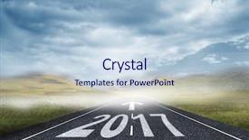  Presentation with arrows process - PPT theme having leading indicator - arrows against cloudy landscape background background and a sky blue colored foreground