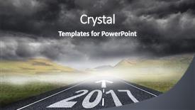  Presentation with arrows - PPT layouts with leading indicator - arrows against stormy 3d landscape background and a  colored foreground