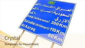  Presentation with iraq - Colorful slides enhanced with leading indicator - road sign with direction backdrop and a cream colored foreground