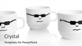  Presentation with octopus on isolated white - Slide set having leading teas - emotional cups isolated on white background and a  colored foreground