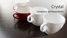  Presentation with group - Theme enhanced with leading teas - individuality concept group of cups background and a  colored foreground