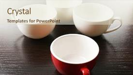  Presentation with group - Cool new slide deck with leading teas - individuality concept group of cups backdrop and a  colored foreground