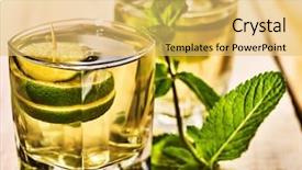  Presentation with green life - Beautiful presentation featuring quechers tea - alcohol drink wooden boards are backdrop and a yellow colored foreground