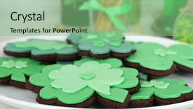 Presentation with clover - PPT theme featuring leaf for st patrick day background and a  colored foreground