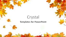  Presentation with maple leaf - Slide deck with leaf-frame-autumn-falling-maple background and a white colored foreground