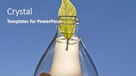  Presentation with sky - Audience pleasing PPT theme consisting of leaf-in-retort-with-sky backdrop and a ocean colored foreground