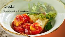  Presentation with capsicum - Slide set with leaf salad in round background and a mint green colored foreground