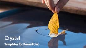  Presentation with ship - PPT layouts featuring leaf ship in children hand background and a  colored foreground