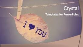  Presentation with vintage retro - Cool new slides with leaf that reads i love backdrop and a gray colored foreground