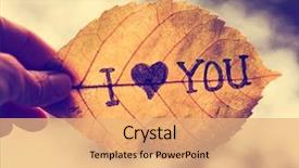  Presentation with vintage retro - Colorful presentation theme enhanced with leaf that reads i love backdrop and a coral colored foreground