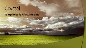  Presentation with storm clouds - Slides enhanced with storm wind - meadow with green grass background and a coral colored foreground