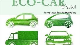  Presentation with eco green car - Presentation design consisting of leaf with word eco-car background and a soft green colored foreground