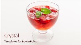  Presentation with jelly - PPT theme consisting of leaft - strawberry jelly dessert background and a  colored foreground