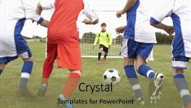  Presentation with teams - Theme consisting of league - junior 5 a side teams background and a violet colored foreground