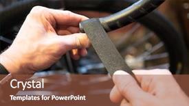  Presentation with winds and tide - Theme enhanced with leaked parts - guy winds tape on bike background and a tawny brown colored foreground