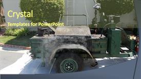  Presentation with leaks - Slides featuring leaked parts - hot molten tar is melted background and a tawny brown colored foreground