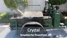  Presentation with roofing shingles - Audience pleasing slides consisting of leaked parts - hot molten tar is melted backdrop and a dark gray colored foreground