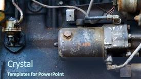  Presentation with engine - Audience pleasing slide deck consisting of leaked parts - old engine side view alternator backdrop and a ocean colored foreground