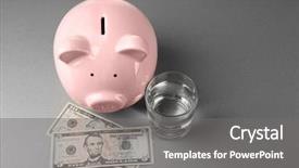  Presentation with saving water - Cool new slides with leaking money - pink piggy bank dollars backdrop and a gray colored foreground