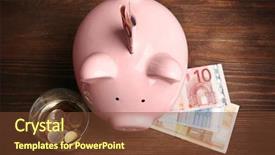  Presentation with saving water - Audience pleasing PPT layouts consisting of leaking money - pink piggy bank glass backdrop and a tawny brown colored foreground