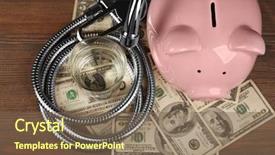  Presentation with saving water - Beautiful PPT layouts featuring leaking money - pink piggy bank glass backdrop and a violet colored foreground