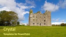  Presentation with ireland - Beautiful PPT layouts featuring leamaneh castle in burren co clare - ireland backdrop and a tawny brown colored foreground