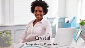  Presentation with black female - Beautiful presentation theme featuring career readiness - black female doctor sits backdrop and a light gray colored foreground