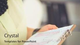  Presentation with fashion - Presentation theme enhanced with lean manufacturing - modern young fashion designer working background and a soft green colored foreground