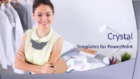  Presentation with fashion - Presentation theme having lean manufacturing - modern young fashion designer working background and a  colored foreground